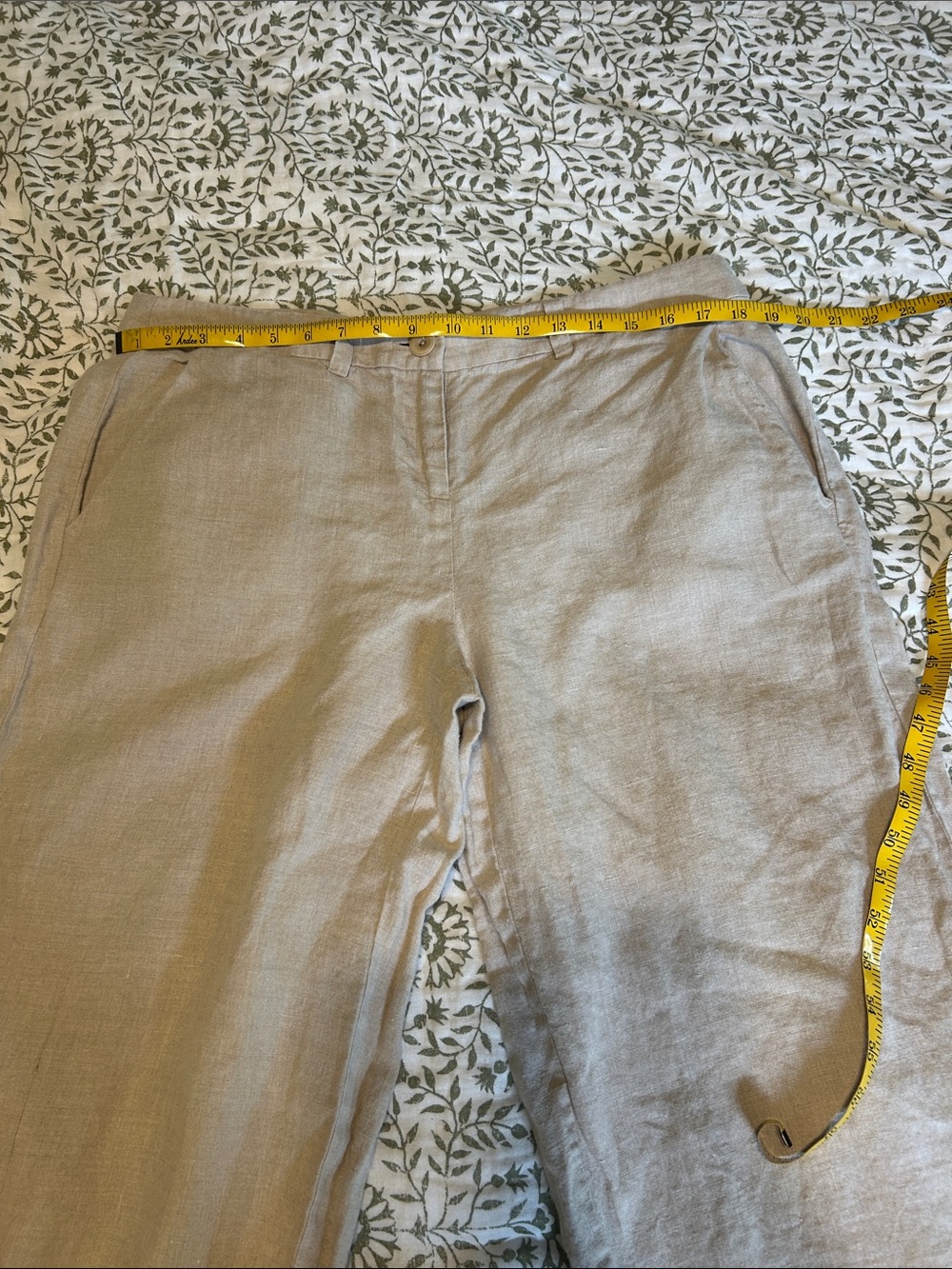 Eileen Fisher Linen Wide-Leg Pants in Light Beige - Picture 8 of 9